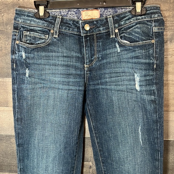 Very Nice Lightly Distressed Paige Jimmy Jimmy Blue Jeans - Picture 2 of 9